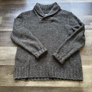 Royal Robbins Men's Shawl Collar Wool Blend Sweater Gray Speckled Knit Size L